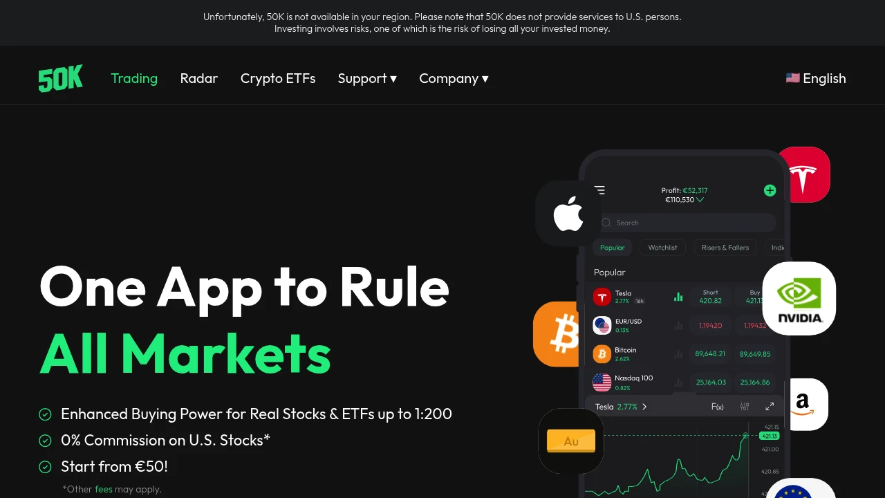 50K.trade Website Screenshot