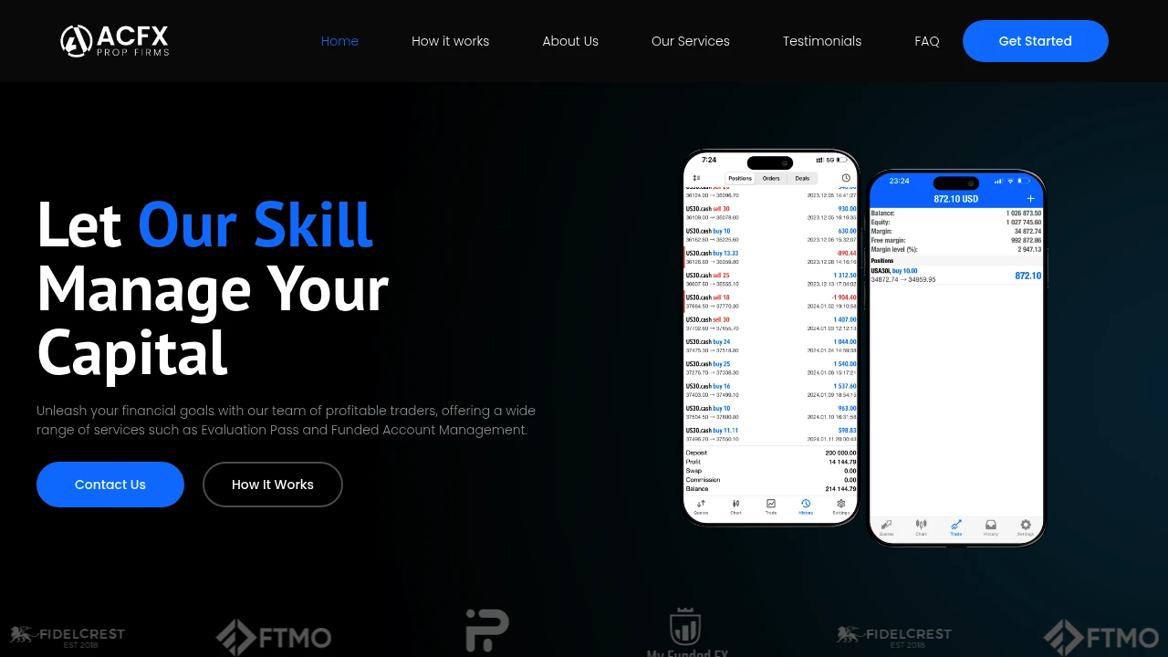 ACFX Website Screenshot