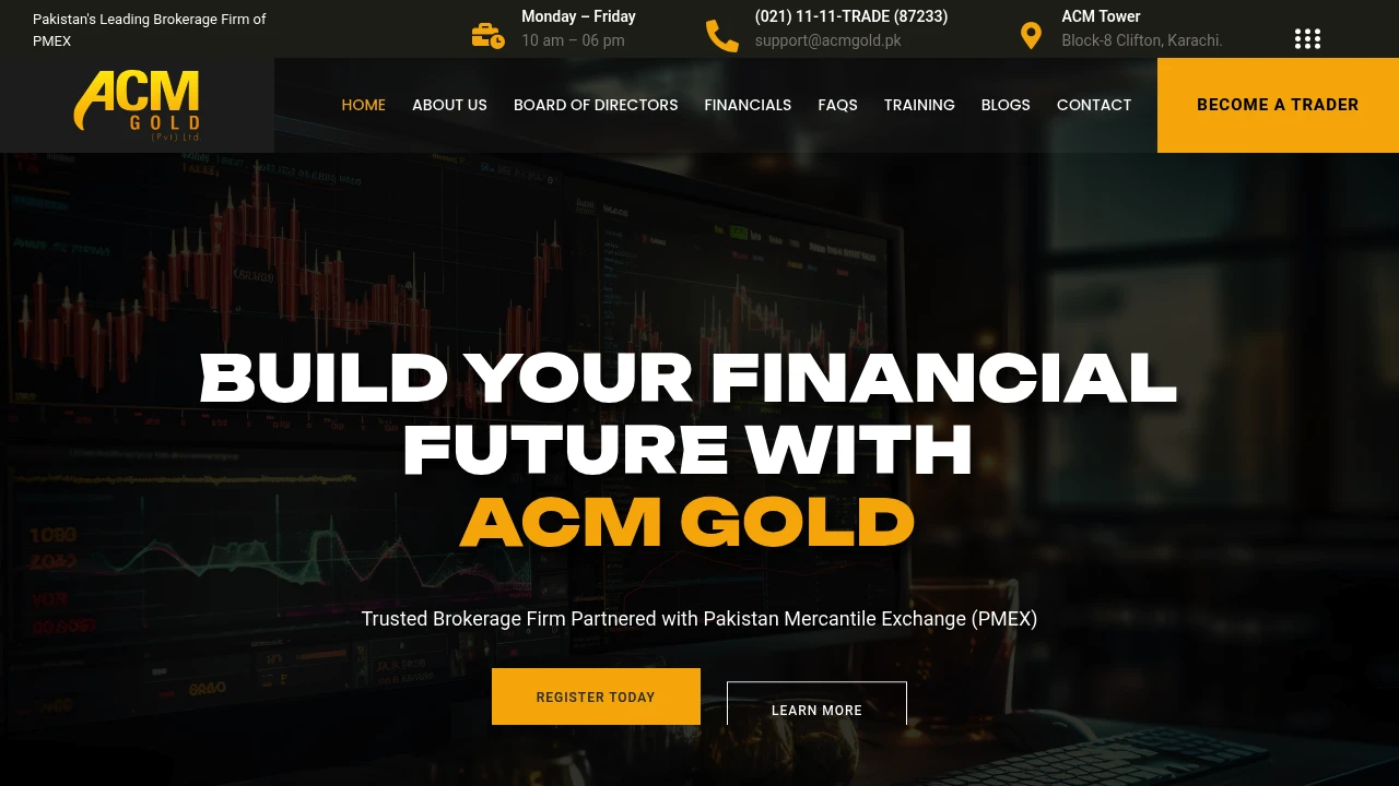 ACM Gold Website Screenshot