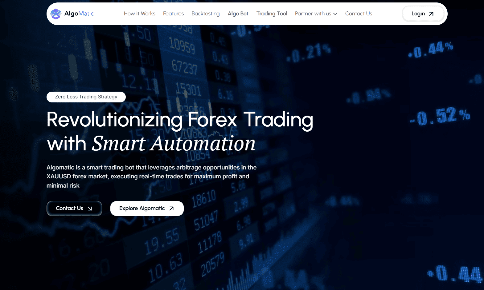 Algomatic Bot Website Screenshot