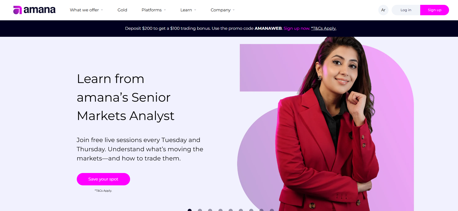 amana Website Screenshot