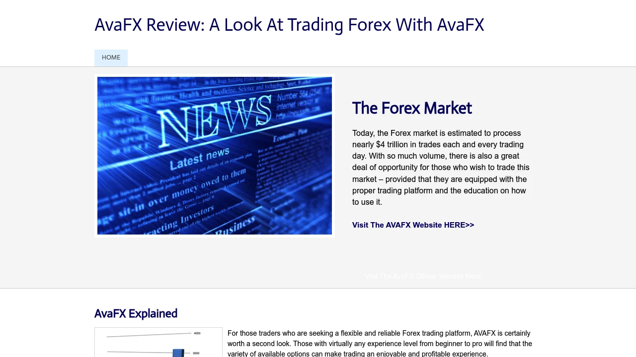 AVAFX Website Screenshot