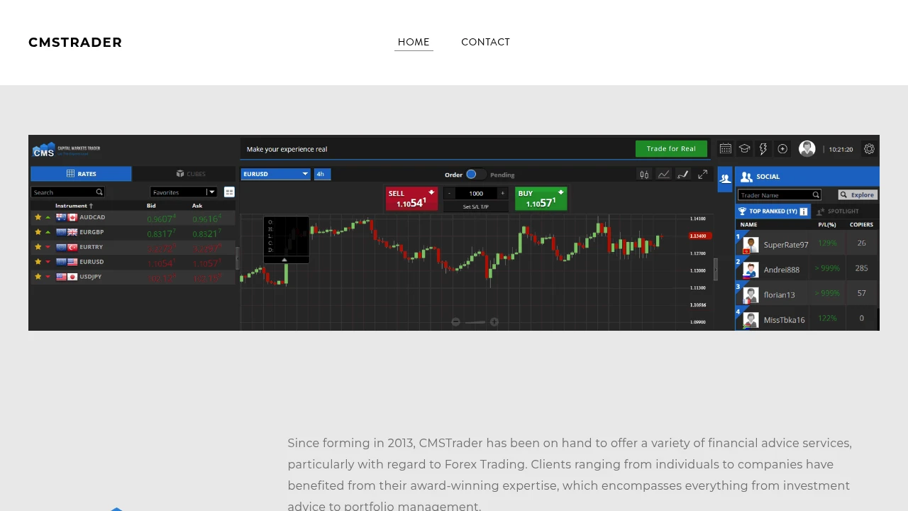 CMSTrader Website Screenshot