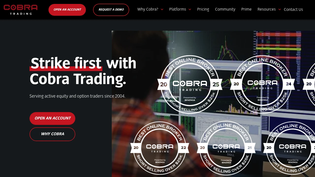 Cobra Trading Website Screenshot