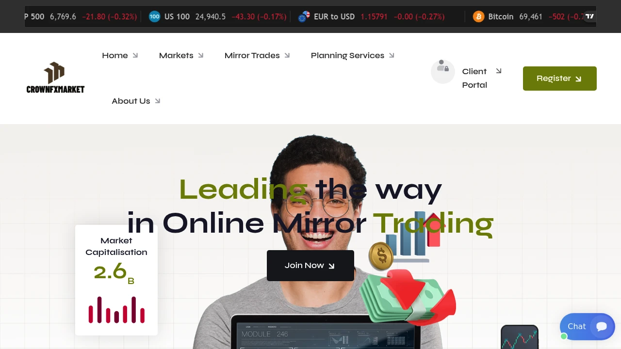 Crown FOREX Website Screenshot