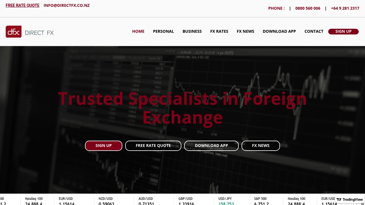 Direct FX Website Screenshot
