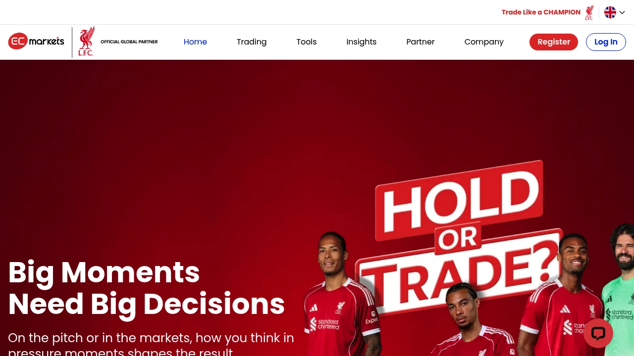 ECMarkets Website Screenshot