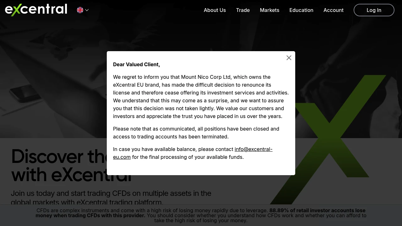 Excentral Website Screenshot
