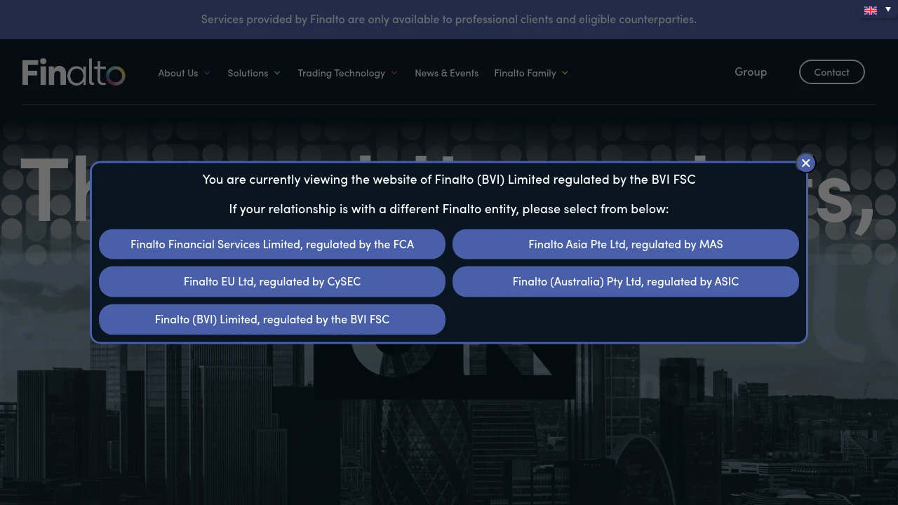Finalto Website Screenshot