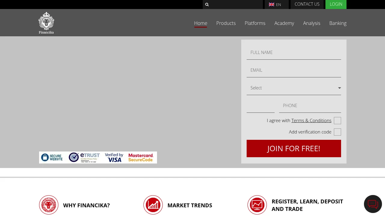 Financika Website Screenshot