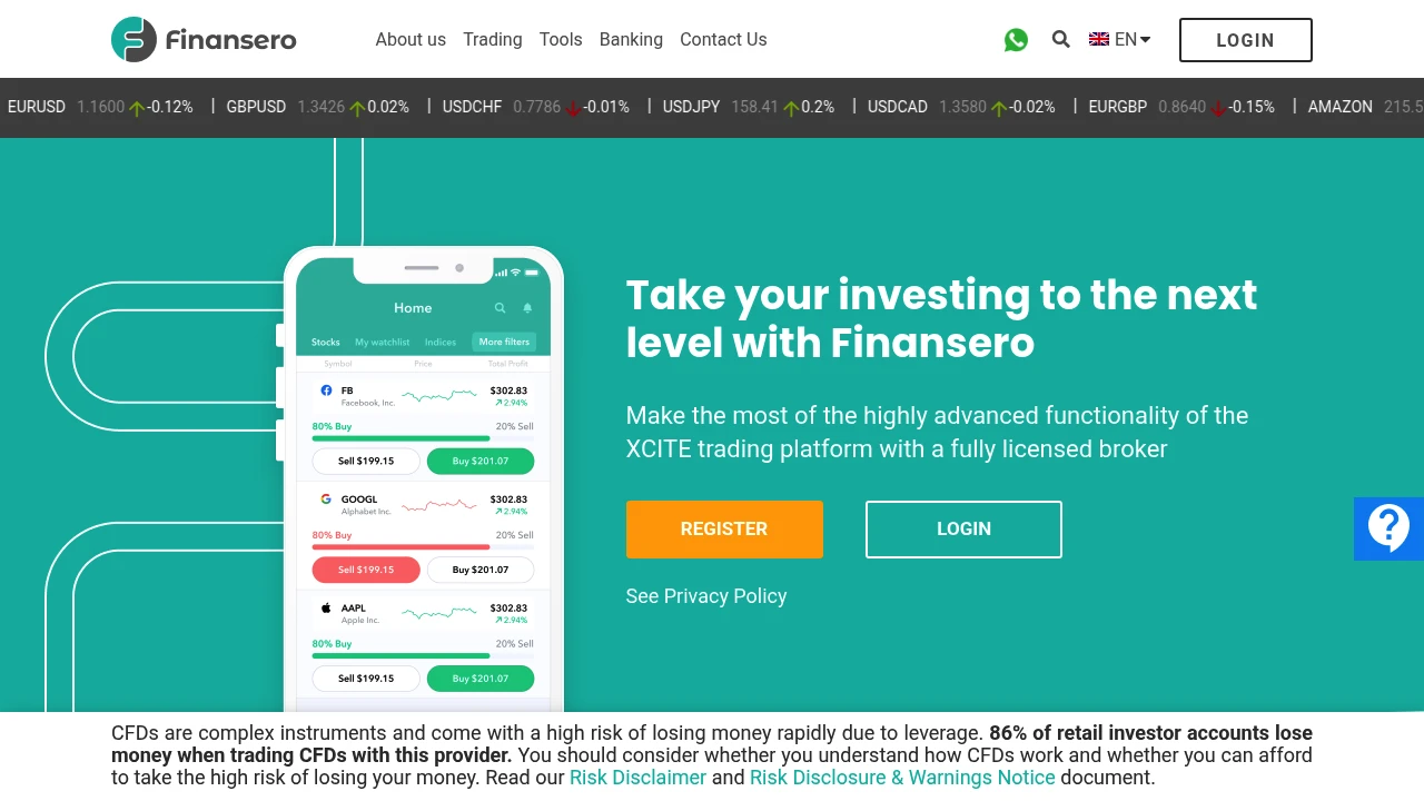 Finansero Website Screenshot