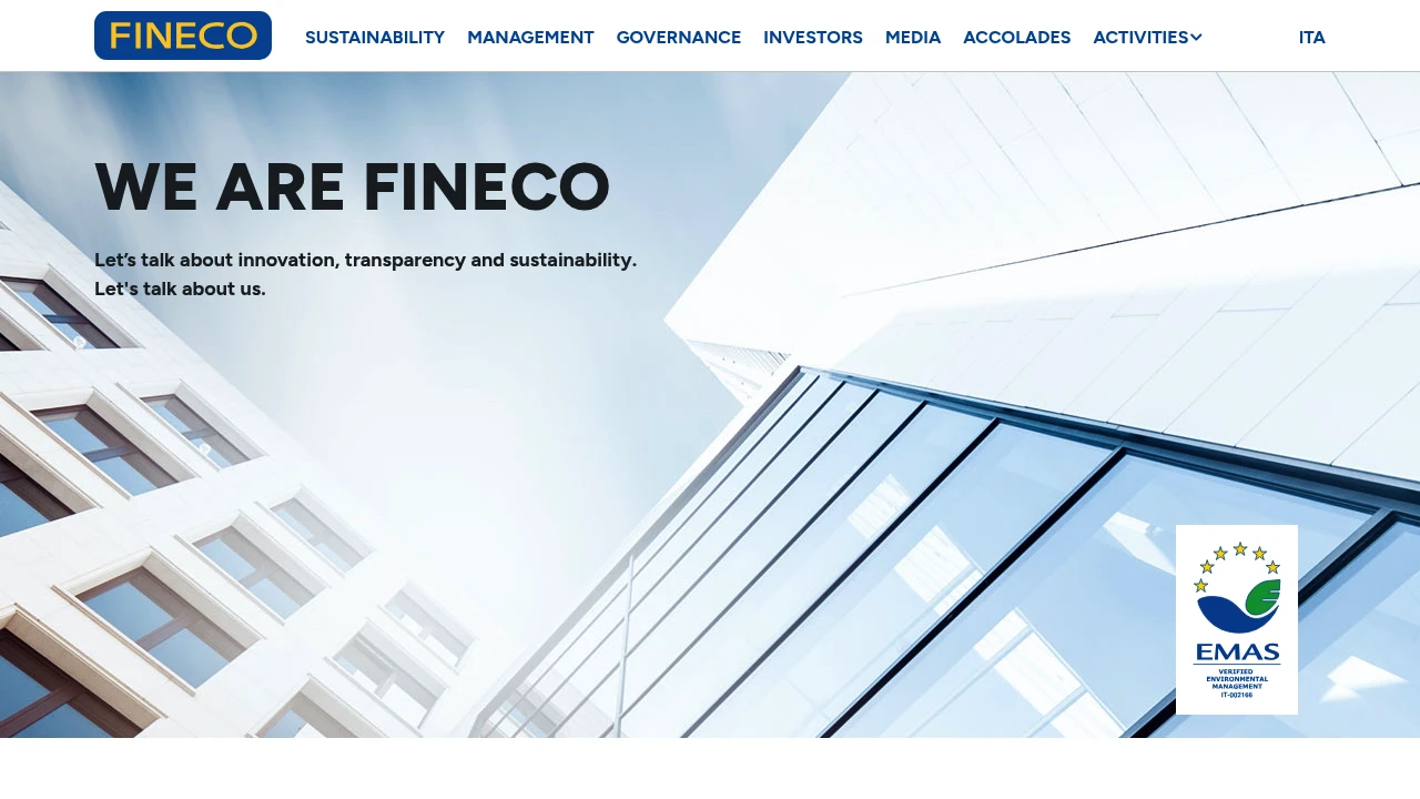 Fineco Bank Website Screenshot