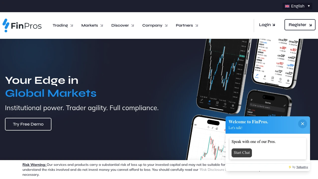 FinPro Trading Website Screenshot
