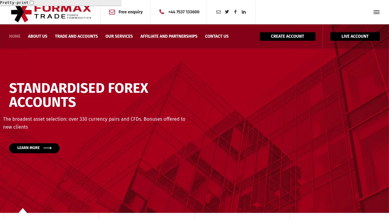 Formax Website Screenshot