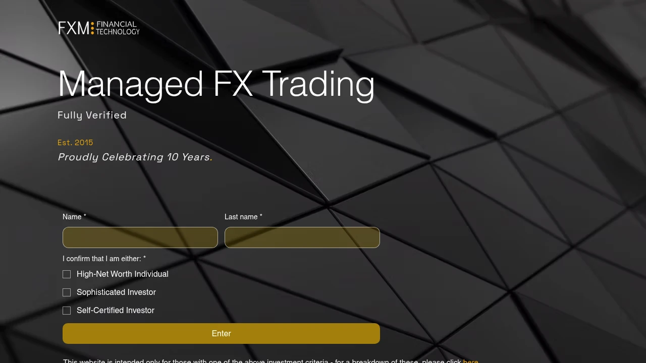 FXM Financial Group Website Screenshot