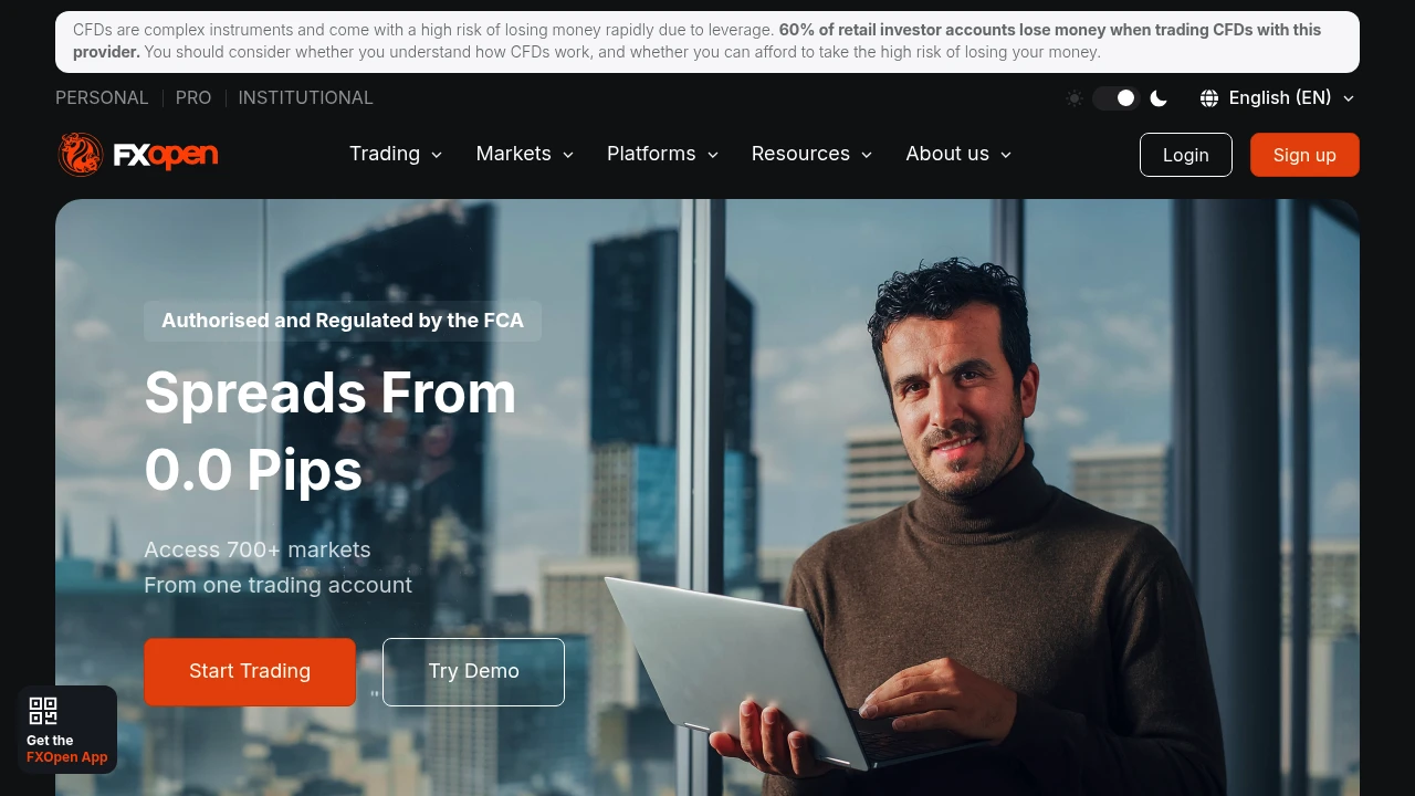 FXOpen Website Screenshot