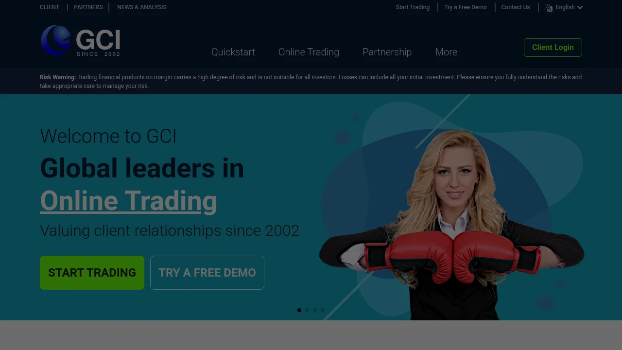 GCI Trading Website Screenshot