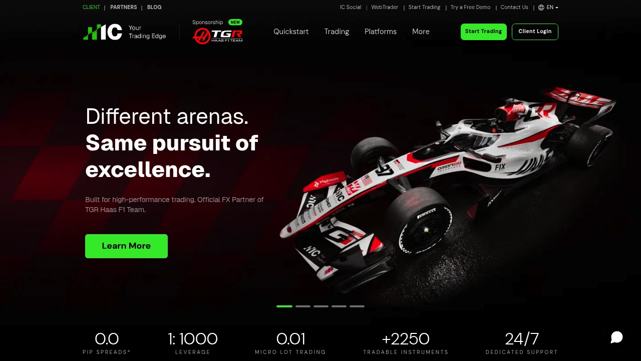 IC Markets Website Screenshot