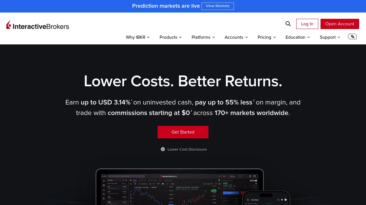 Interactive Brokers Website Screenshot