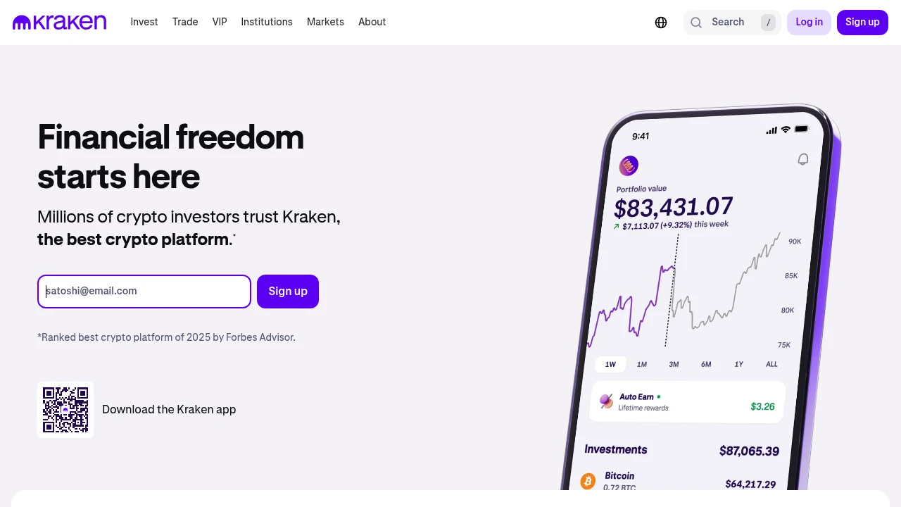 Kraken Website Screenshot