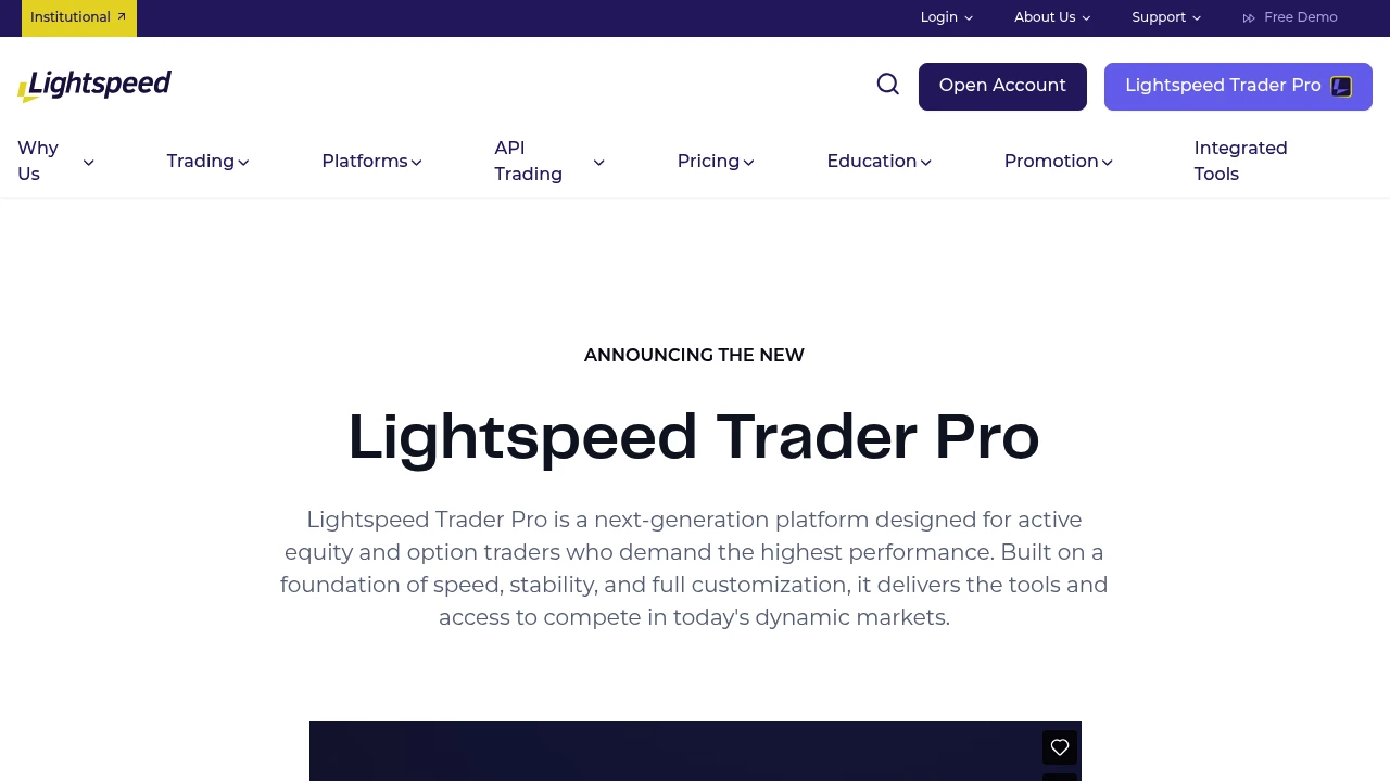 Lightspeed Trading Website Screenshot