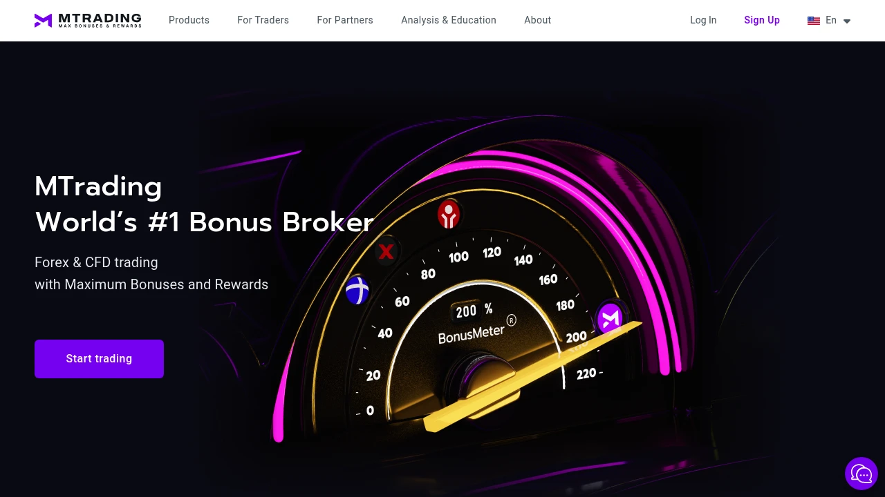 MTrading Website Screenshot