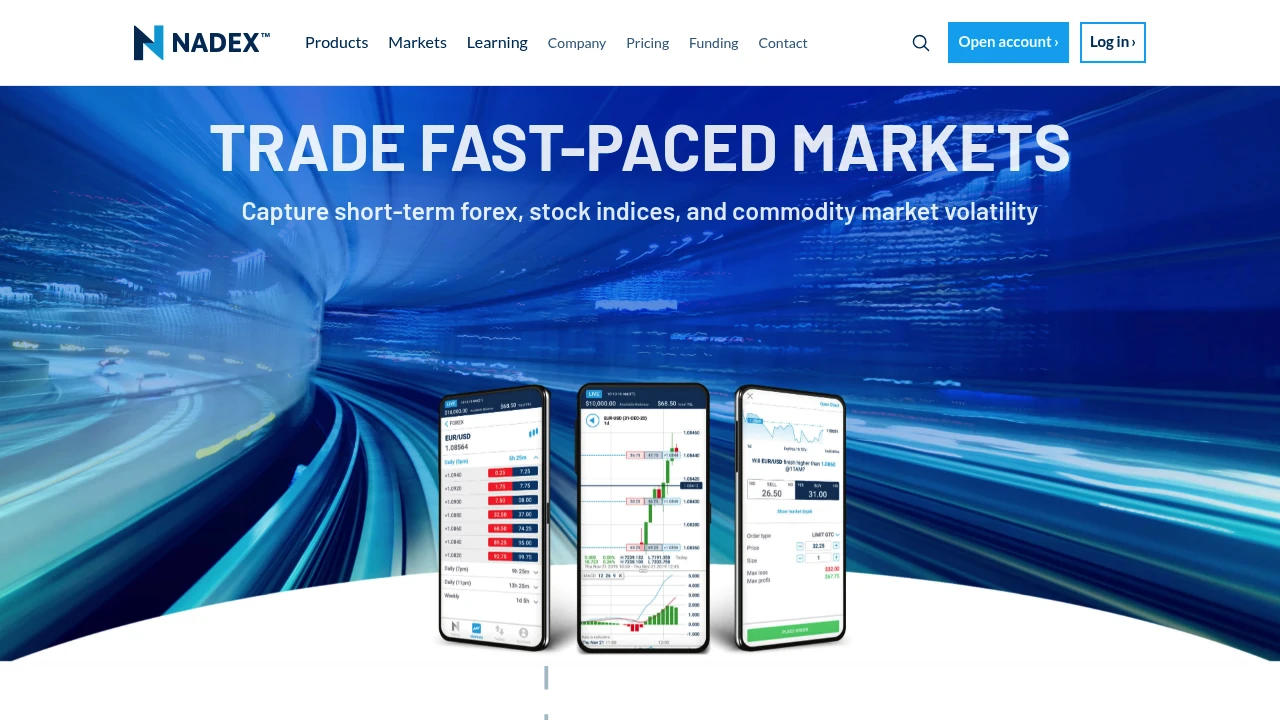Nadex Website Screenshot