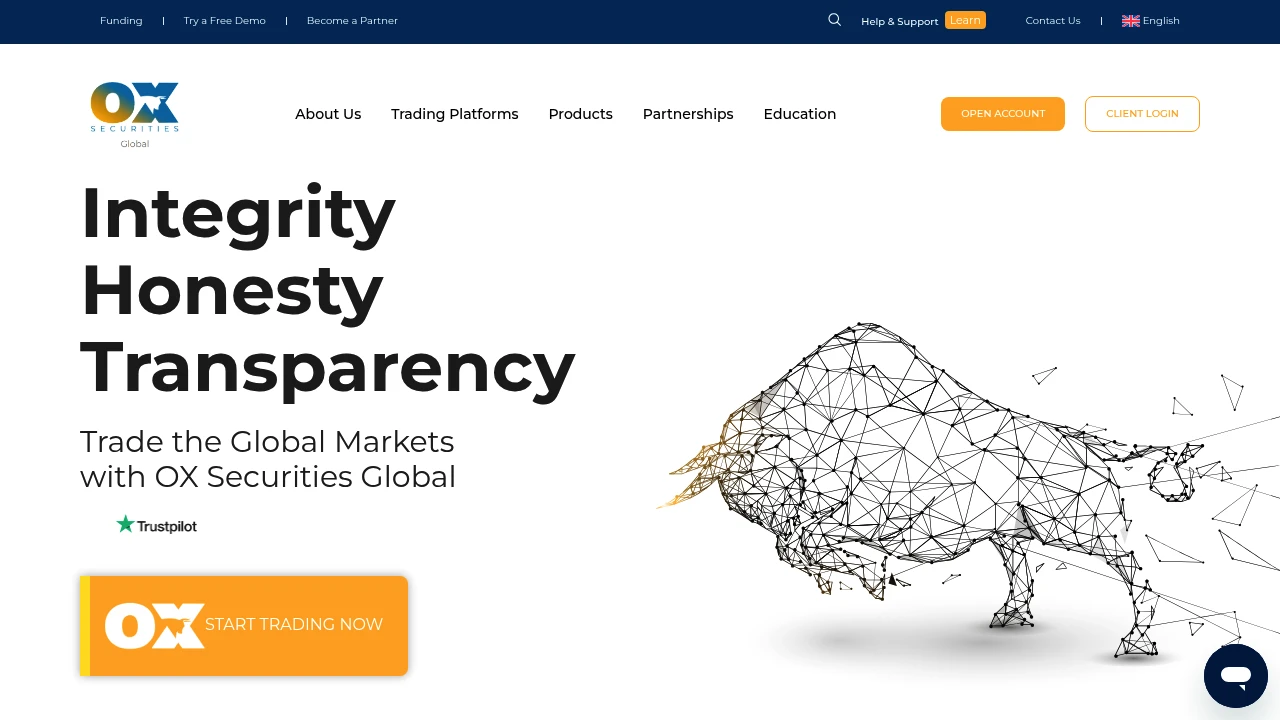 OX Securities Website Screenshot