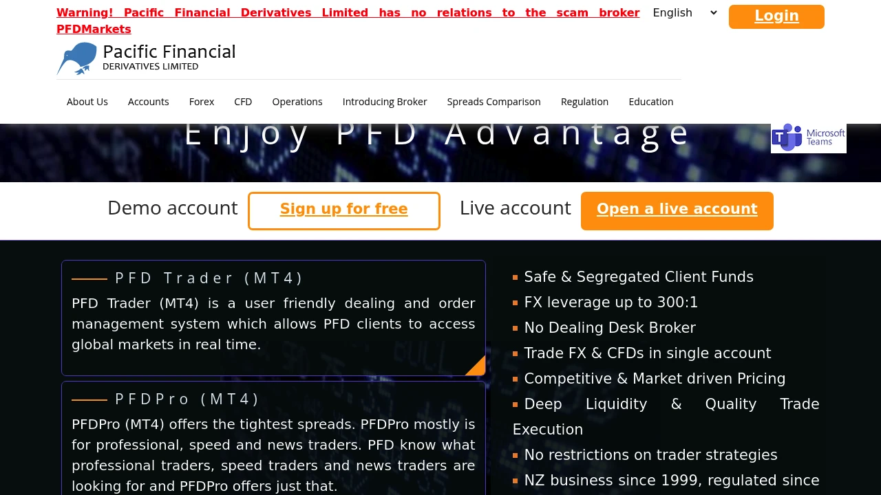 PFD NZ Website Screenshot