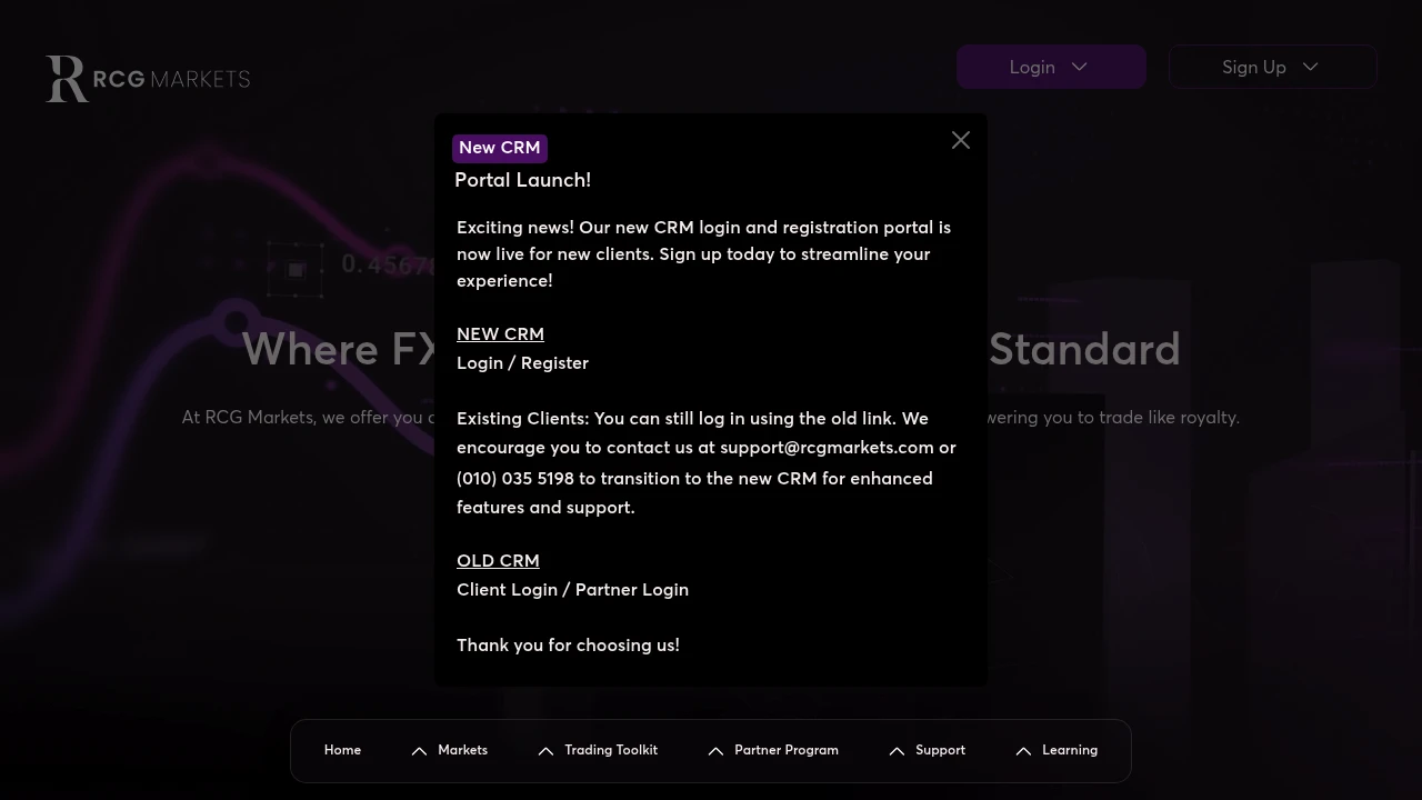 RCG Website Screenshot