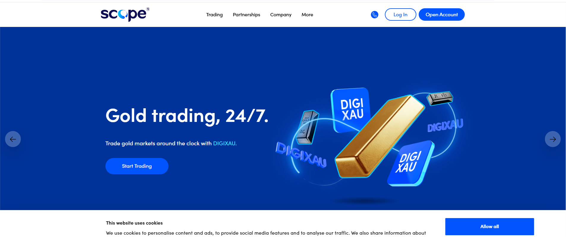 Scope markets Website Screenshot