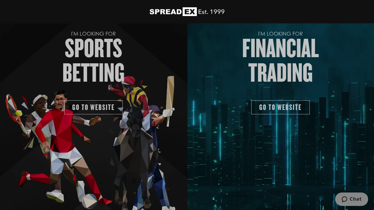 Spreadex Website Screenshot