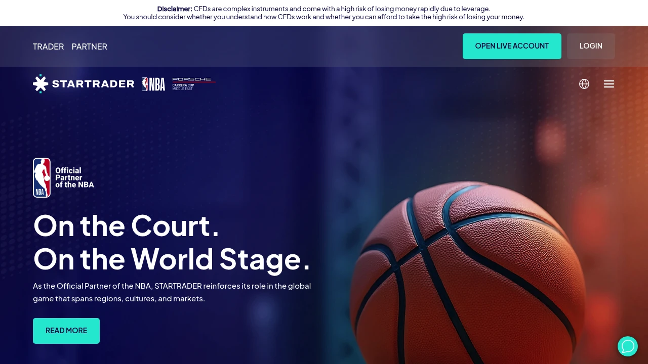 STARTRADER Website Screenshot