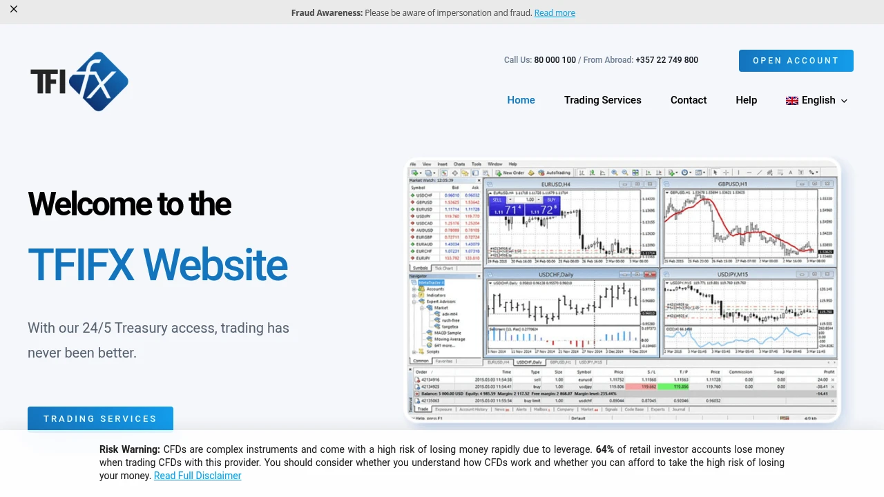 TFIFx Website Screenshot