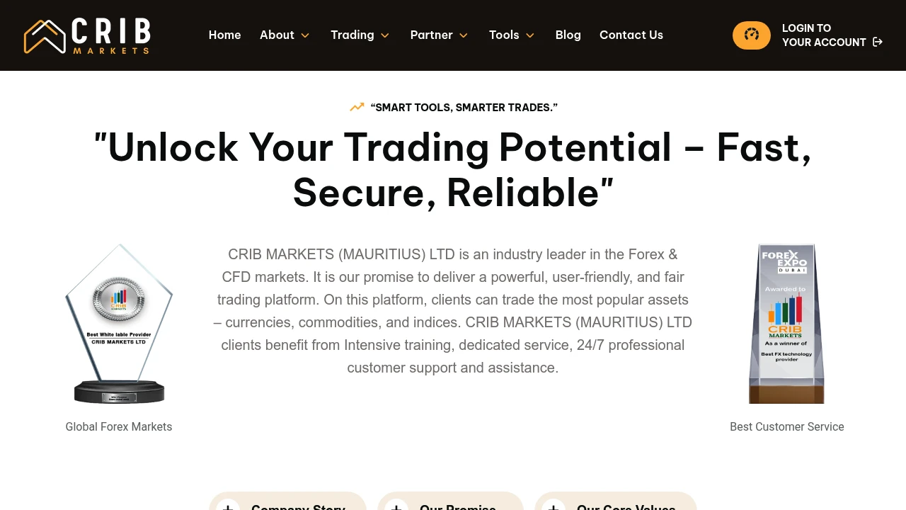 The Crib Market Website Screenshot