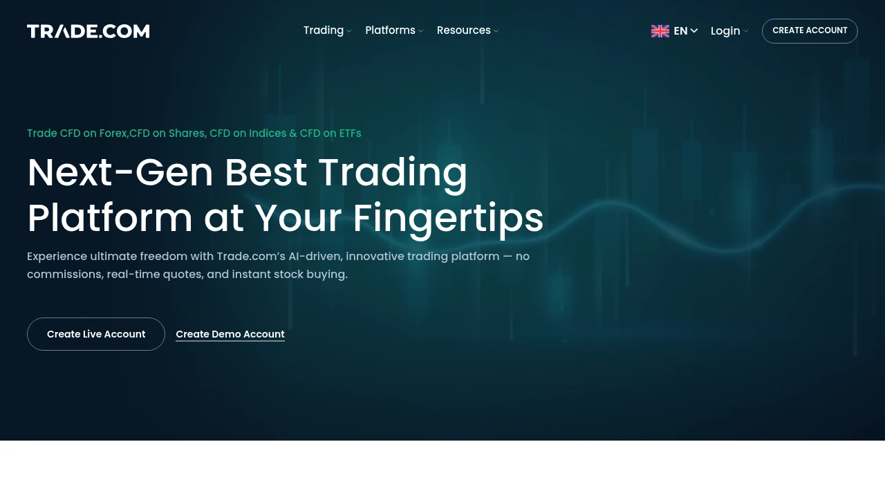 Trade com Website Screenshot