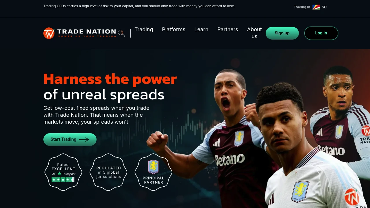 Trade Nation Website Screenshot