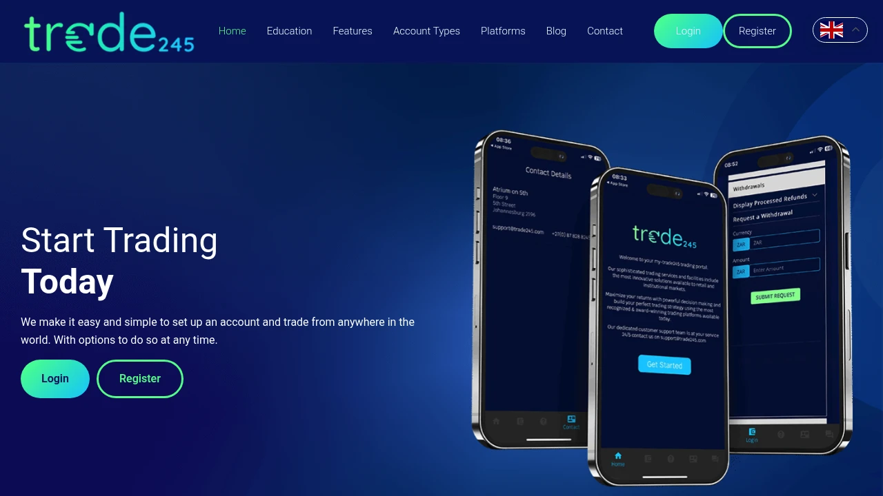 Trade24 Website Screenshot