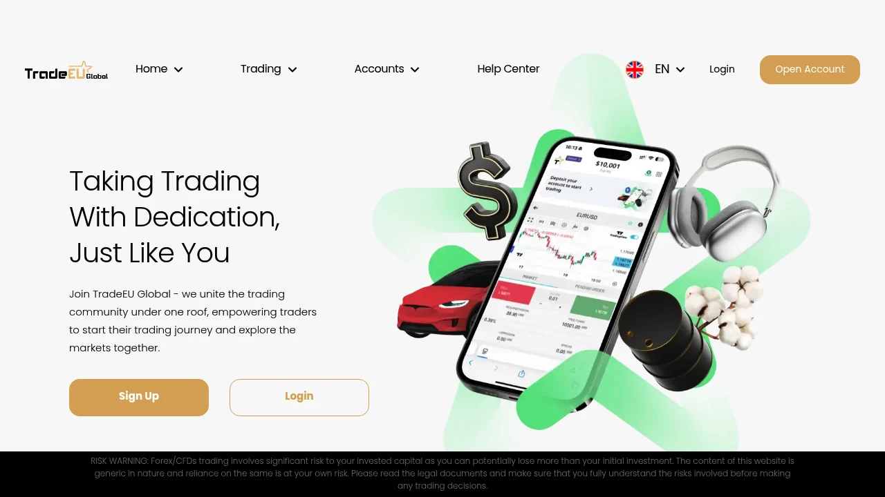 TradeEU Website Screenshot