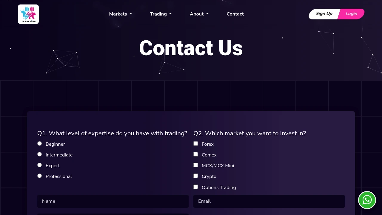 TradeKing Forex Website Screenshot
