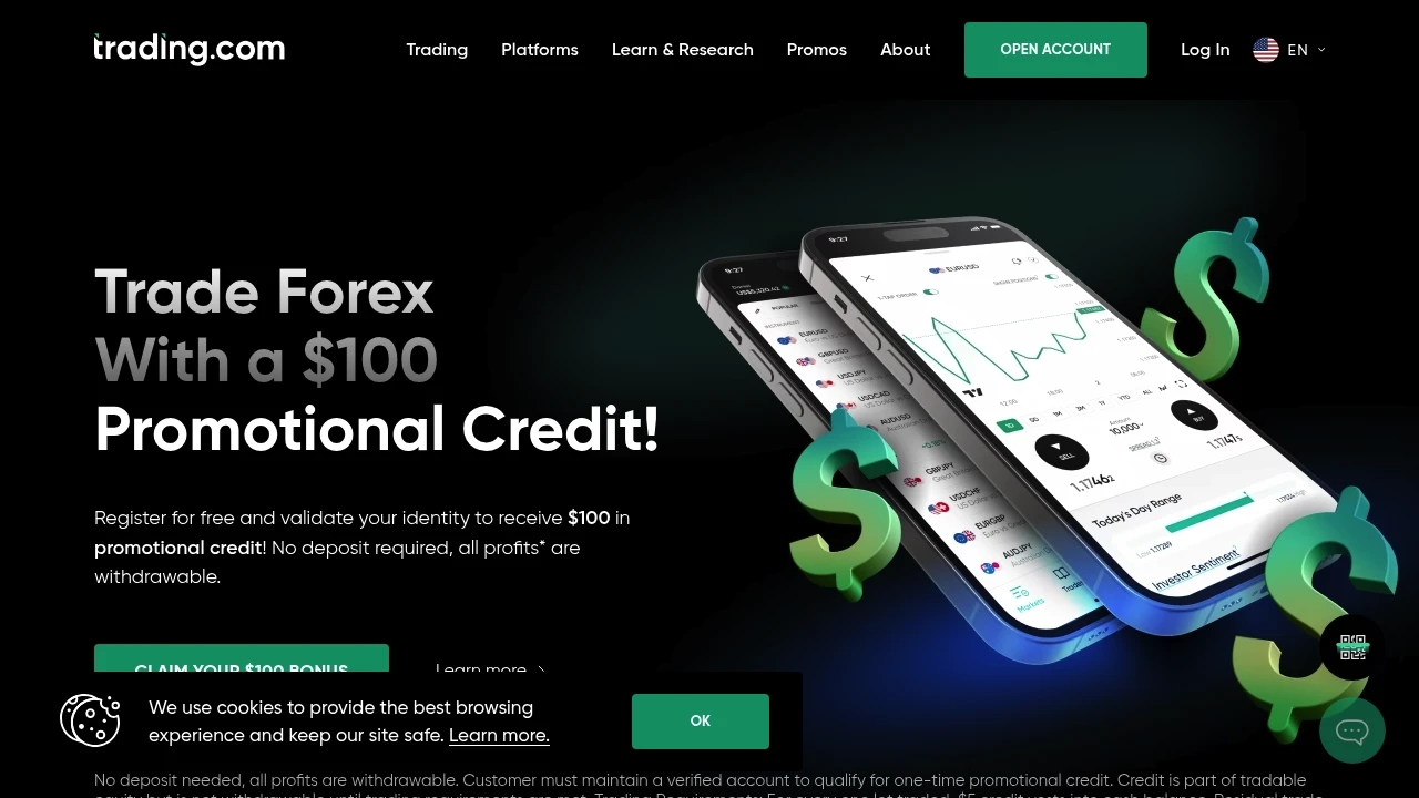 Trading.com Website Screenshot