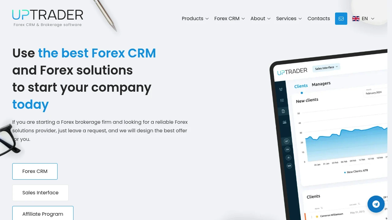 UpTrader Website Screenshot