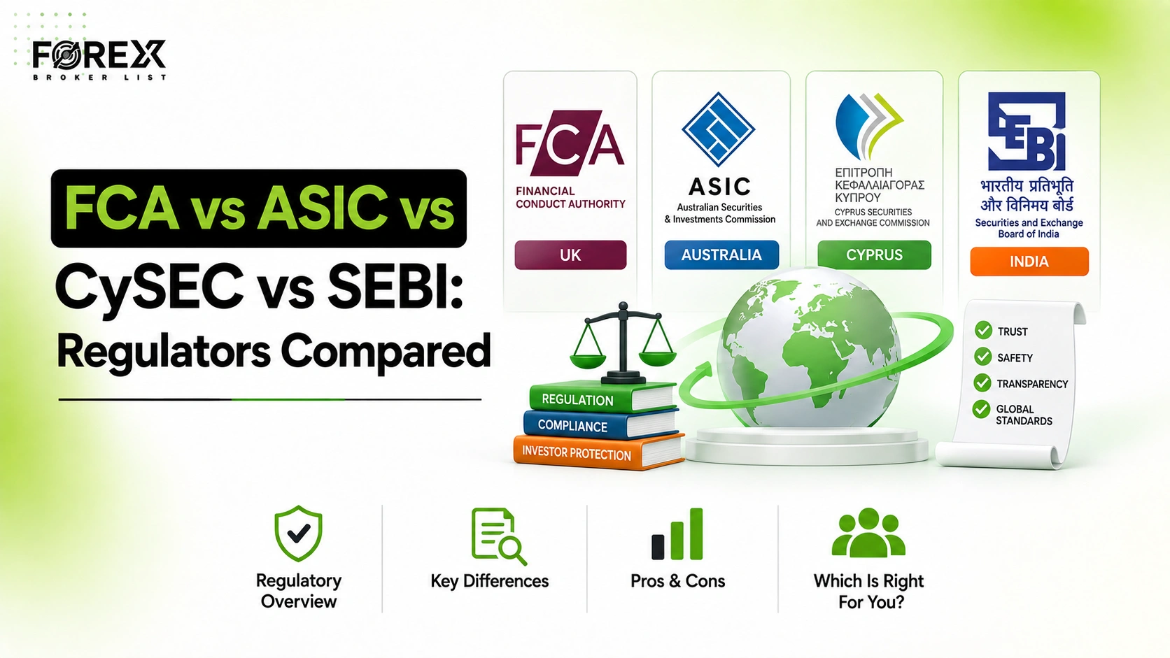 FCA vs ASIC vs CySEC vs SEBI: Regulators Compared